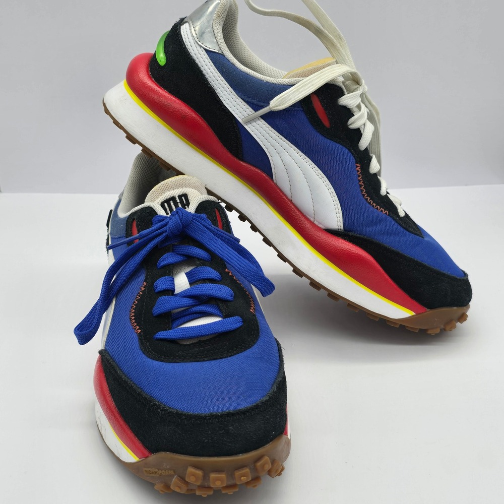 80s Style Puma Rider FV 020 Mens Shoes Blue Black Red White Size 7.5 US 40 EUR